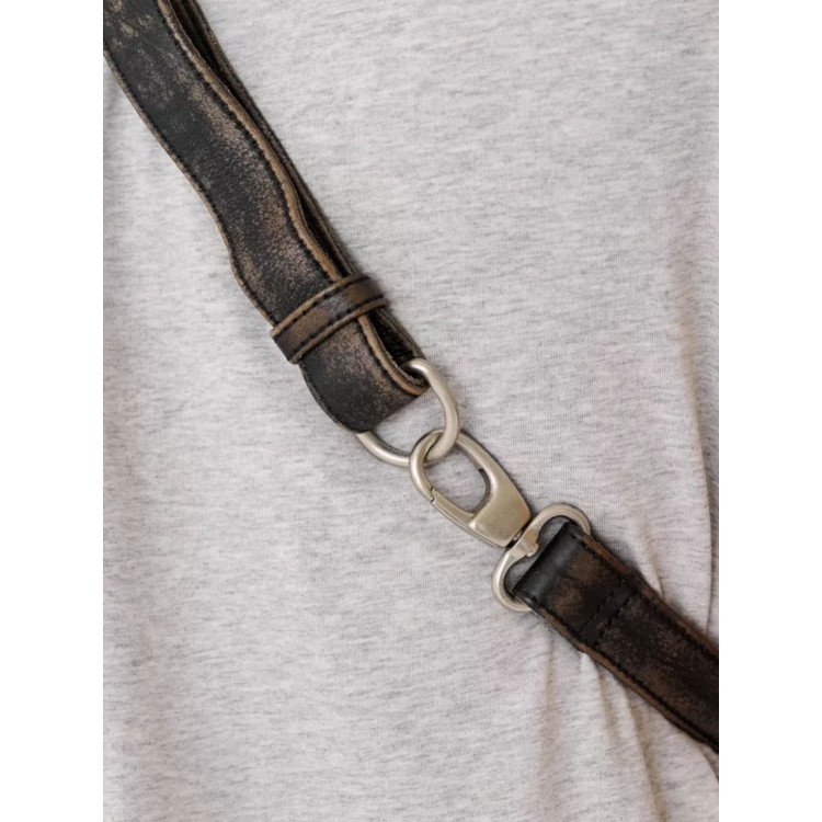 Сумка через плечо кожаная поясная винтажная бананка